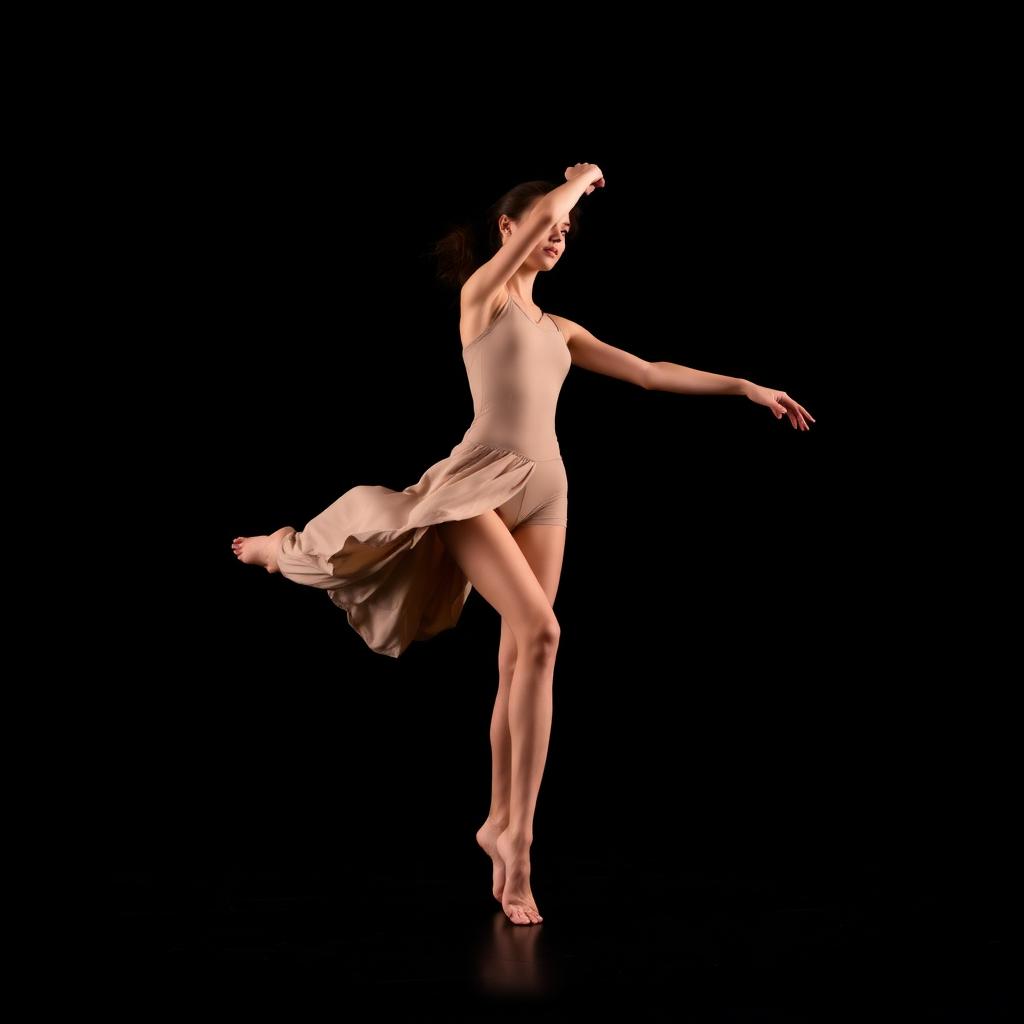 Contemporary dancer in a flowing expressive movement